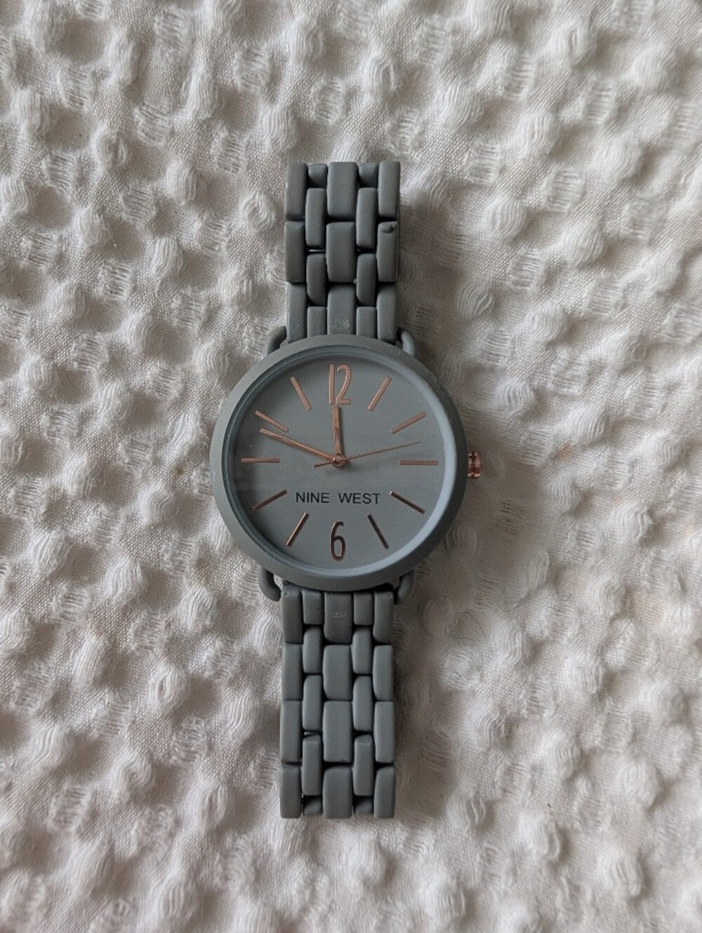 Nine West Gray Watch with Rose Gold Markers